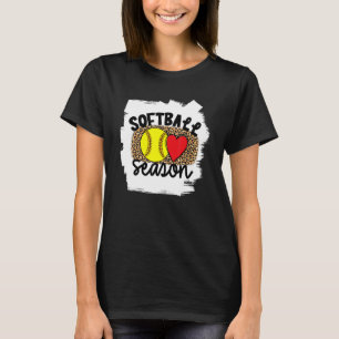 Softball Womens Leopard Pattern Softball Girl 6 T-Shirt