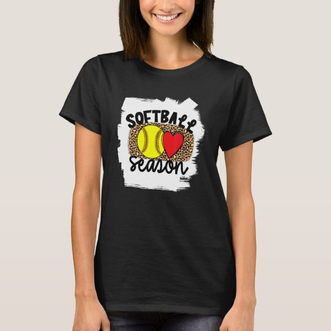 Softball Womens Leopard Pattern Softball Girl 6 T-Shirt (Front)