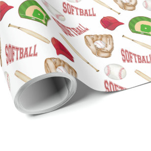Softball Wrapping Paper