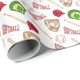 Softball Wrapping Paper