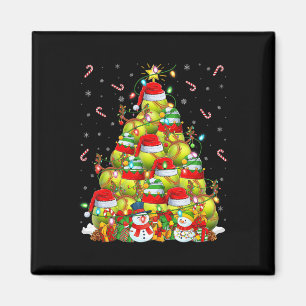 Softball Xmas Lighting Santa Softball Christmas Tr Magnet