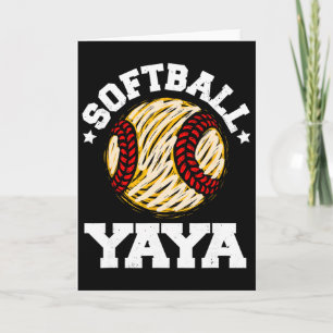 Softball Yaya Distressed Vintage Funny Grandma Gam Card