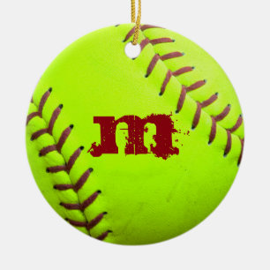 Softball Yellow Fast Pitch 8U 10U 12U 14U Ornament