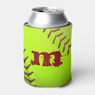 Softball Yellow Fast Pitch 8U 10U 12U Can Cooler