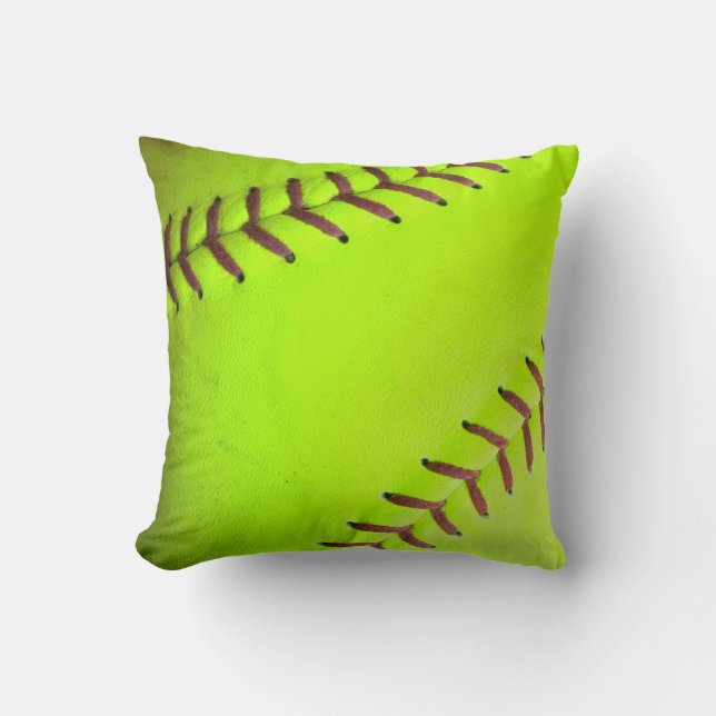 Softball Yellow Fast Pitch 8U Throw Couch Pillow (Front)
