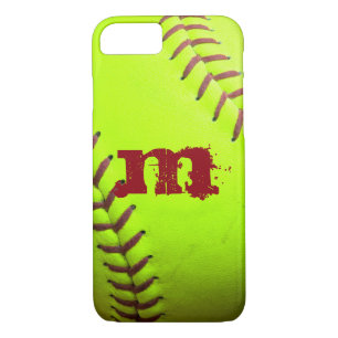 Softball Yellow Fast Pitch Monogram iPhone 7 Case