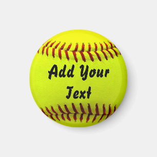 Softball Yellow Softball Sports Team Coach Magnet