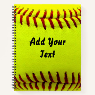 Softball Yellow Softball Sports Team Coach Notebook