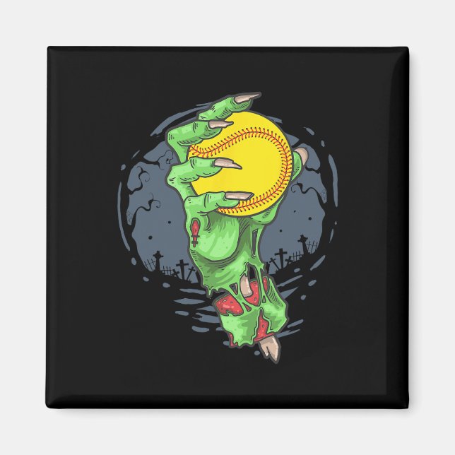 Softball Zombie Hand Softball Player Halloween Cos Magnet (Front)