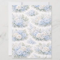 SoftBlue Floral Pattern Elegant Romantic Botanical