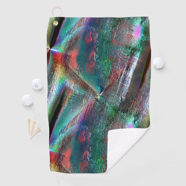 Softened psychedelic woody texture, digital rugged golf towel (InSitu)