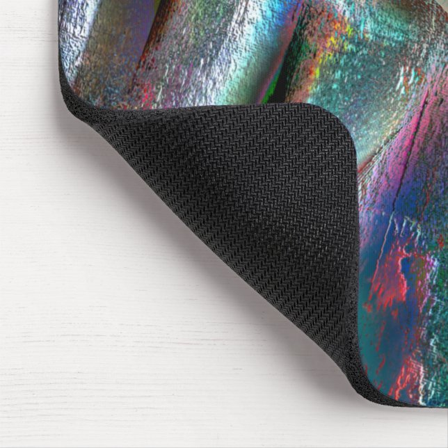 Softened psychedelic woody texture, digital rugged mouse mat (Corner)