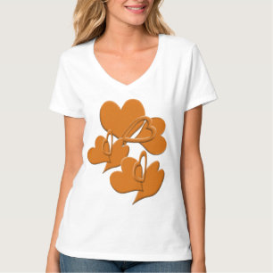 Softer Side of Orange Hearts T-Shirt