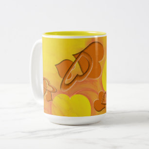 Softer Side of Orange Hearts Two-Tone Coffee Mug