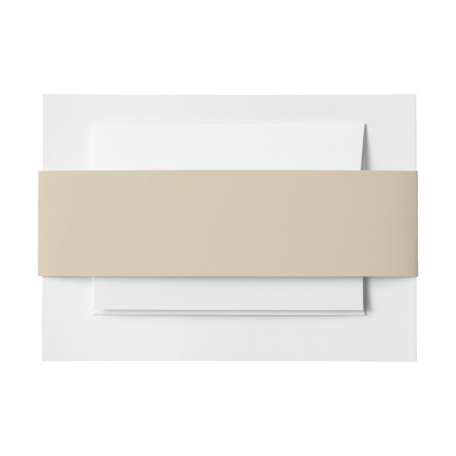Softer Tan Solid Colour Invitation Belly Band (Front Example)