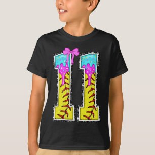 Softll 11 Year Old Ice Cream Drip 11th Birthday Gi T-Shirt