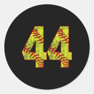 Softll #44 Fastpitch Softll Mom Number 44 Player Classic Round Sticker
