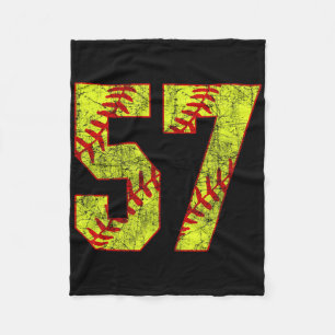 Softll #57 Fastpitch Softll Mom Number 57 Player Fleece Blanket