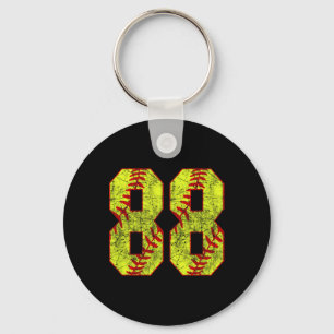 Softll #88 Fastpitch Softll Mom Number 88 Player Key Ring