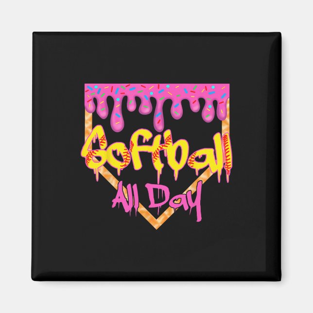 Softll All Day Drip Home Plate Ice Cream  Magnet (Front)
