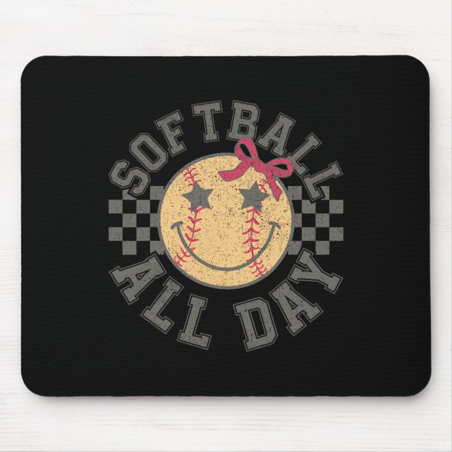 Softll All Day Softll Coquette Bow Softll Girl Wom Mouse Mat (Front)