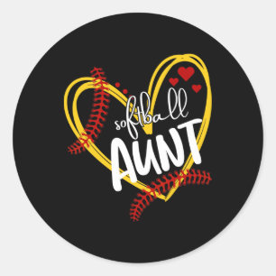 Softll Aunt, Auntie, Softll, Softll Heart Classic Round Sticker