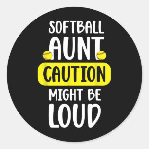 Softll Aunt Funny Aunt Of A Softll Player Auntie Classic Round Sticker