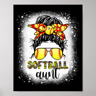 Softll Aunt Messy Bun Leopard Bleached Softll Aunt Poster
