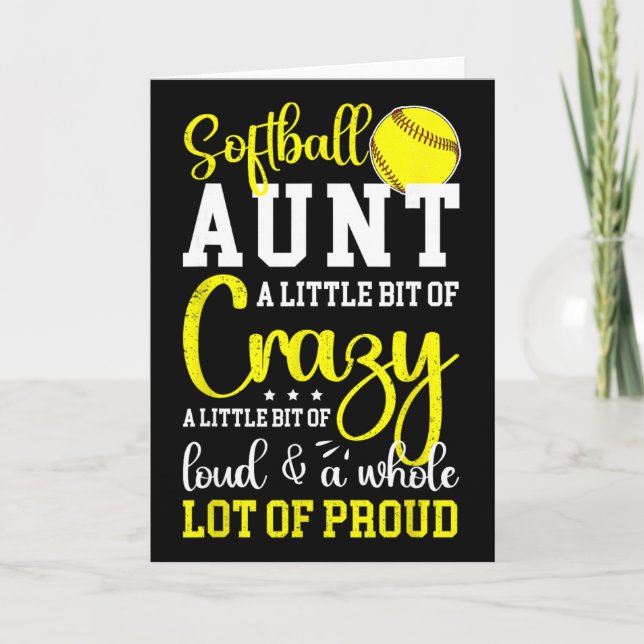 Softll Aunt Proud Aunt Of A Softll Player Aunt  Card (Front)