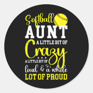 Softll Aunt Proud Aunt Of A Softll Player Aunt Classic Round Sticker