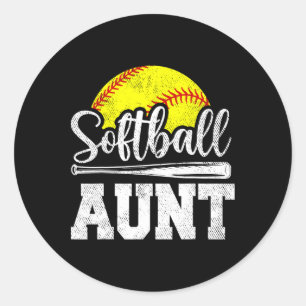 Softll Aunt Softll Player Game Day Mother's Day Gi Classic Round Sticker