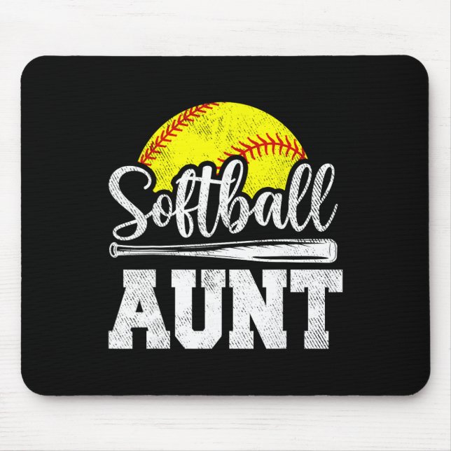 Softll Aunt Softll Player Game Day Mother's Day Gi Mouse Mat (Front)