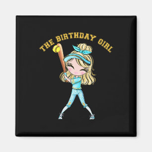 Softll Birthday Girl Daughter Softll Party Blonde Magnet