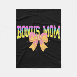 Softll Bonus Mom Ice Cream Drip Game Day Family Ma Fleece Blanket
