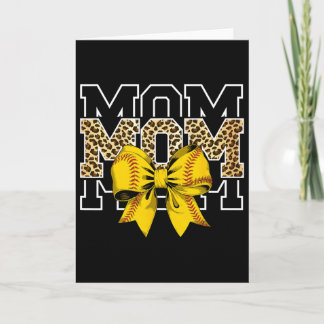 Softll Bow Women For Softll Leopard Mom Mothers Da Card