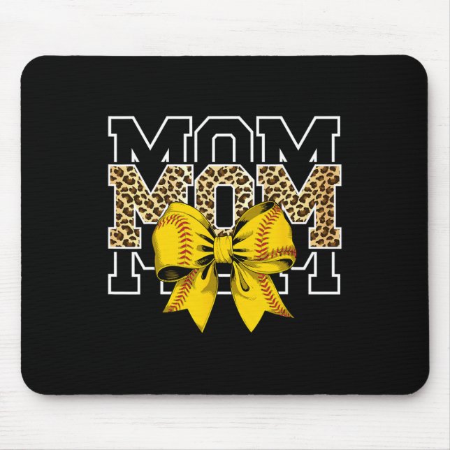 Softll Bow Women For Softll Leopard Mom Mothers Da Mouse Mat (Front)