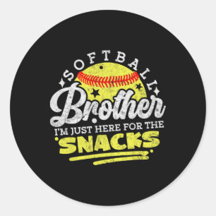 Softll Brother I'm Just Here For The Snacks Funny Classic Round Sticker