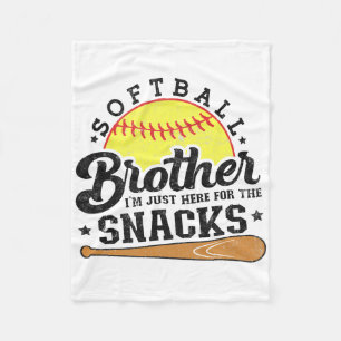 Softll Brother I'm Just Here For The Snacks Funny Fleece Blanket