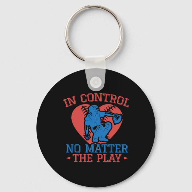 Softll Catcher In Control No Problem Softll Mom  Key Ring (Front)