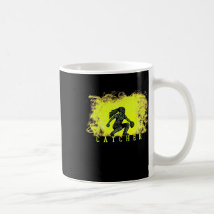 Softll Catcher Player With Yellow Smoke Ckground A Coffee Mug