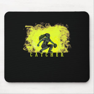 Softll Catcher Player With Yellow Smoke Ckground A Mouse Mat
