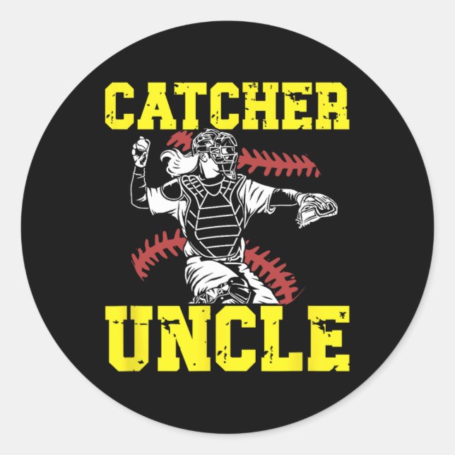 Softll Catcher Uncle Best Uncle Of A Softll Catche Classic Round Sticker (Front)