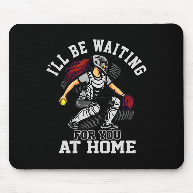 Softll Catcher Waiting At Home Funny Sports Design Mouse Mat (Front)