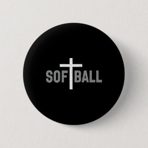Softll Christian Cross Girls Women 6 Cm Round Badge