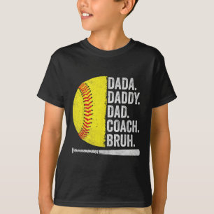 Softll Coach Dad Fathers Day Funny Softll Dads Hum T-Shirt
