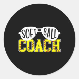Softll Coach Softll Coaching Funny Softll Coach Classic Round Sticker