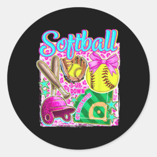 Softll Coquette Bow Softll Mom Mother's Day Classic Round Sticker