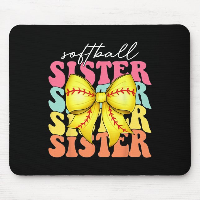 Softll Coquette Bow Softll Mothers Day Softll Sist Mouse Mat (Front)