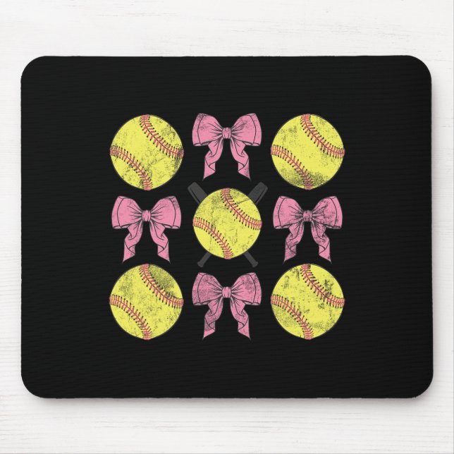 Softll Coquette Bows Game Day Softll Lover  Mouse Mat (Front)