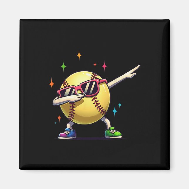 Softll Dab Dance Funny Softll Player Kids Boys Adu Magnet (Front)